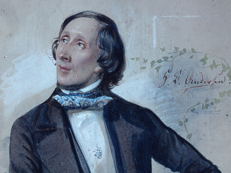 Hans Christian Andersen pintado por Hartmann en 1845